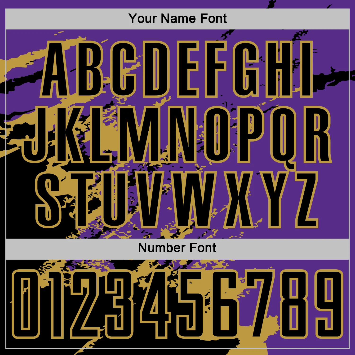 Custom Purple Black-Old Gold Abstract Fragment Art Splash Sports Sublimation Soccer Uniform Jersey - Image 6