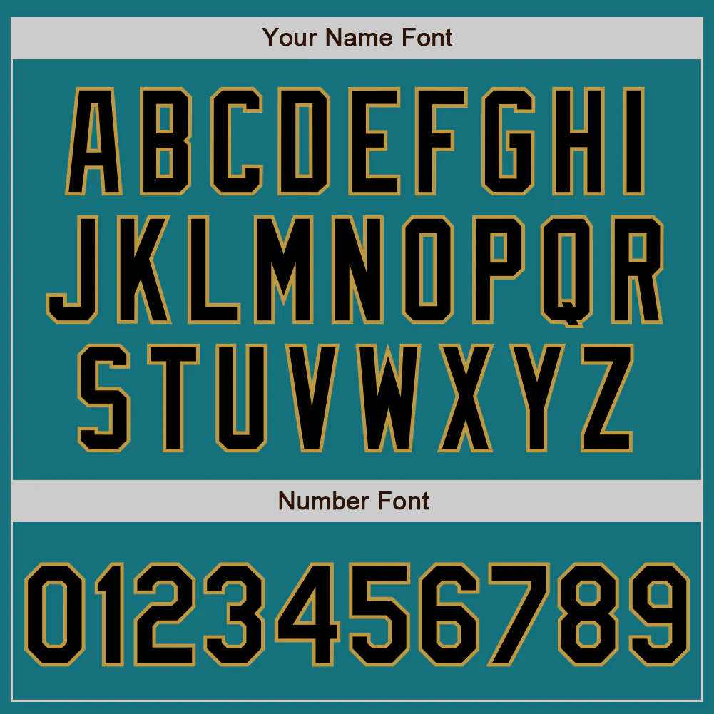 Custom Teal Black-Old Gold Authentic Two Tone Baseball Jersey - Image 5