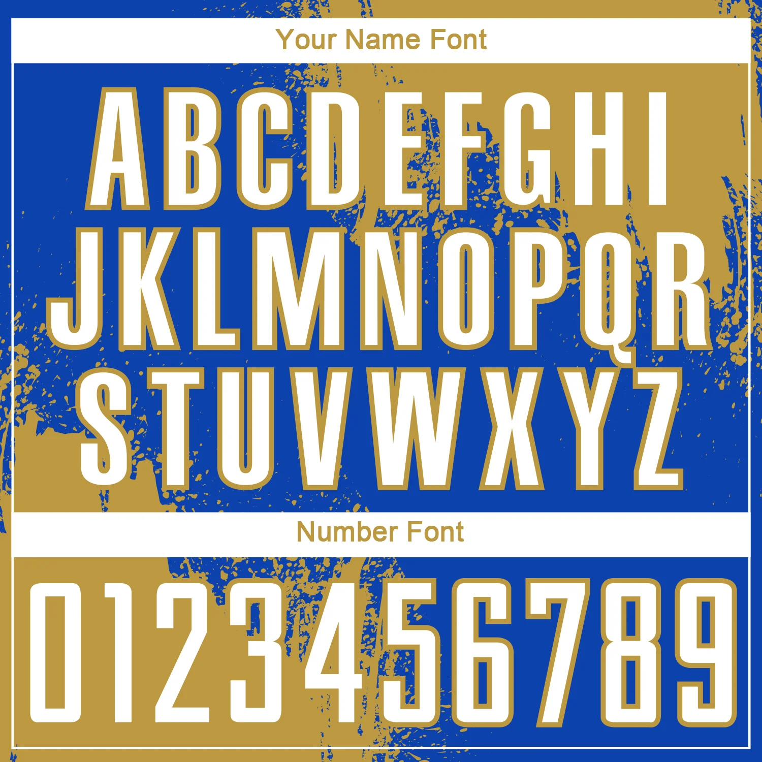 Custom Thunder Blue White-Old Gold Abstract Brush Stroke Sports Sublimation Soccer Uniform Jersey - Image 6
