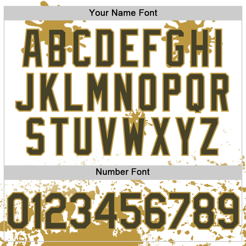 Custom White Olive-Old Gold Splatter Camo Two Tone Authentic Baseball Jersey - Image 5