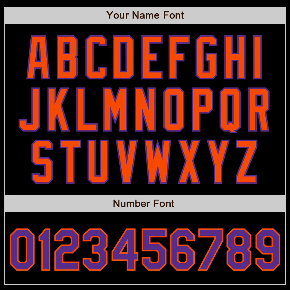 Custom Black Purple-Orange Authentic Baseball Jersey - Image 8