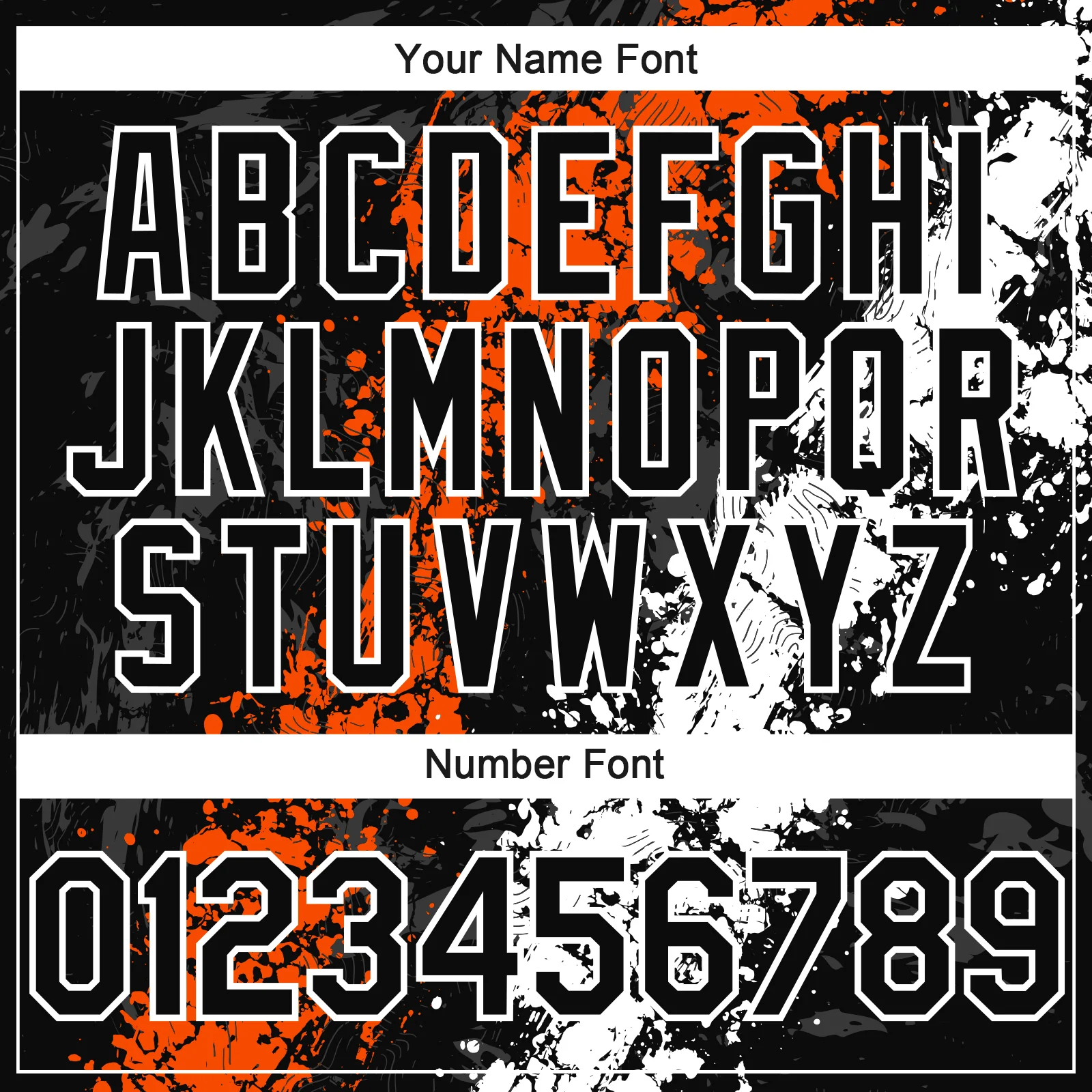 Custom Black Orange-White Splash Authentic Baseball Jersey - Image 5