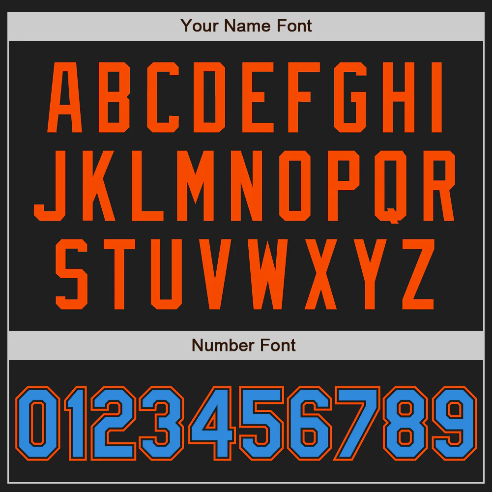 Custom Black Electric Blue-Orange Authentic Two Tone Baseball Jersey - Image 5