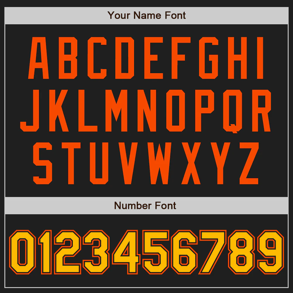 Custom Black Gold-Orange Authentic Two Tone Baseball Jersey - Image 5