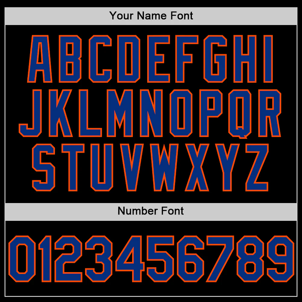 Custom Black Royal Orange-White Digital Camo Two Tone Authentic Baseball Jersey - Image 5