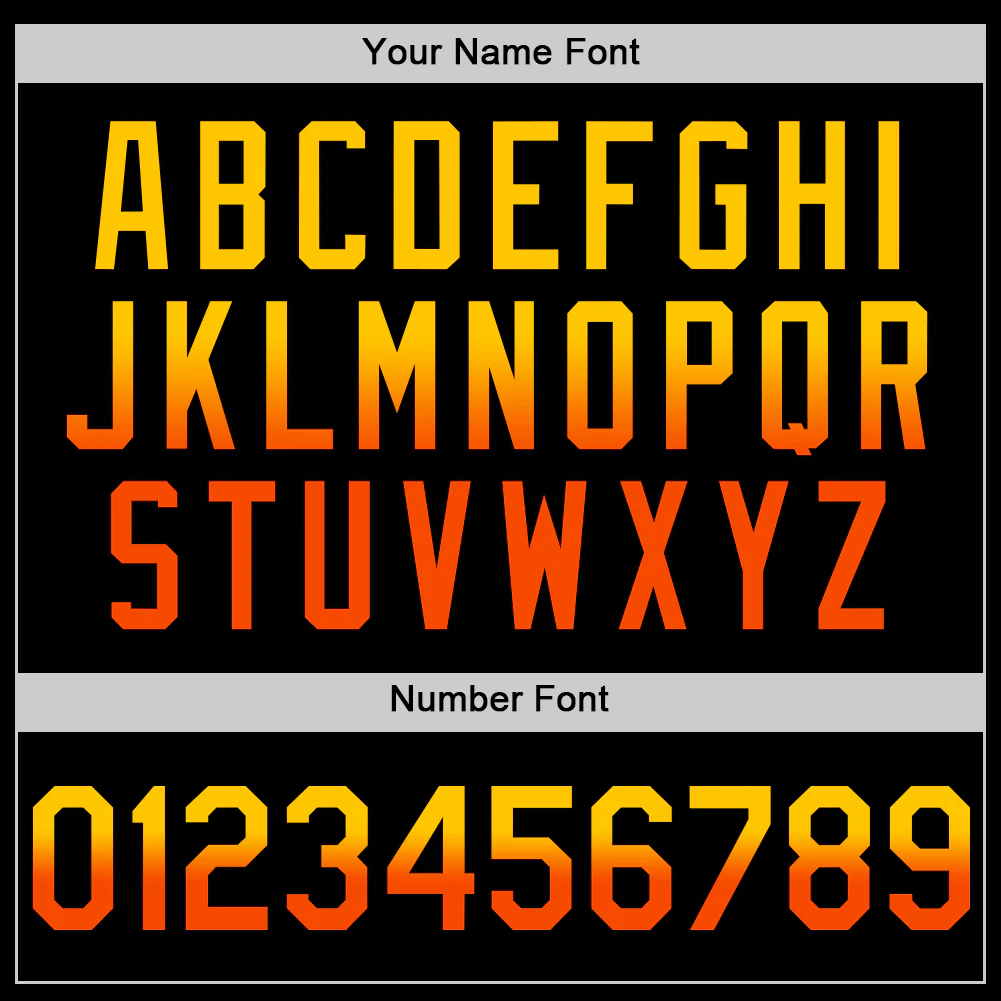 Custom Black Yellow-Orange Authentic Fade Fashion Baseball Jersey - Image 5