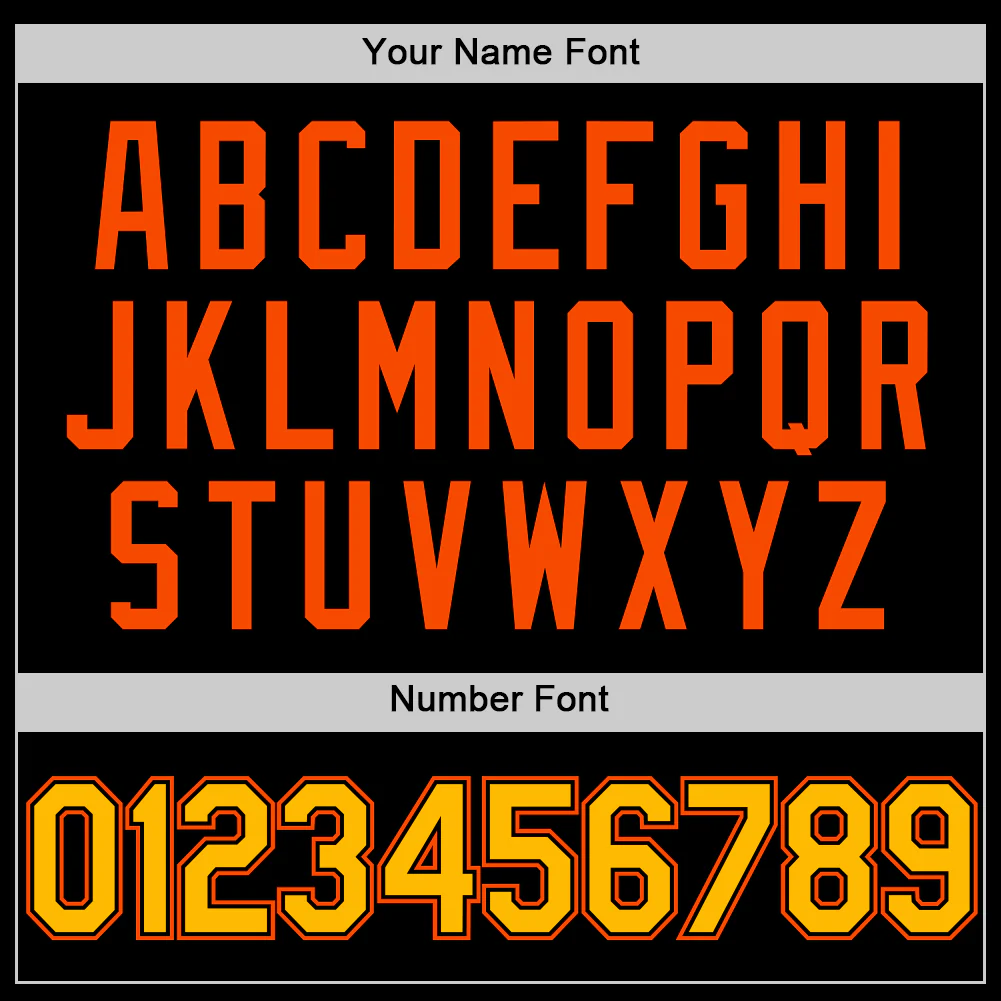 Custom Black Gold-Orange Authentic Throwback Basketball Jersey - Image 4