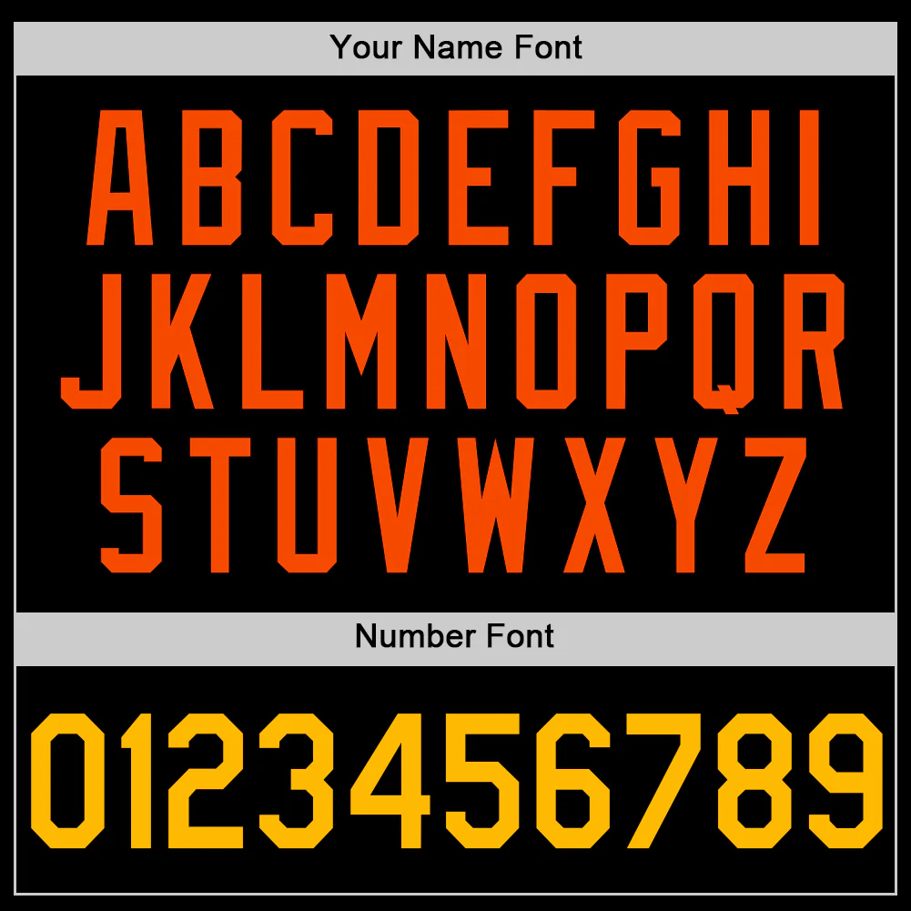 Custom Black Gold-Orange Authentic Throwback Basketball Jersey - Image 4