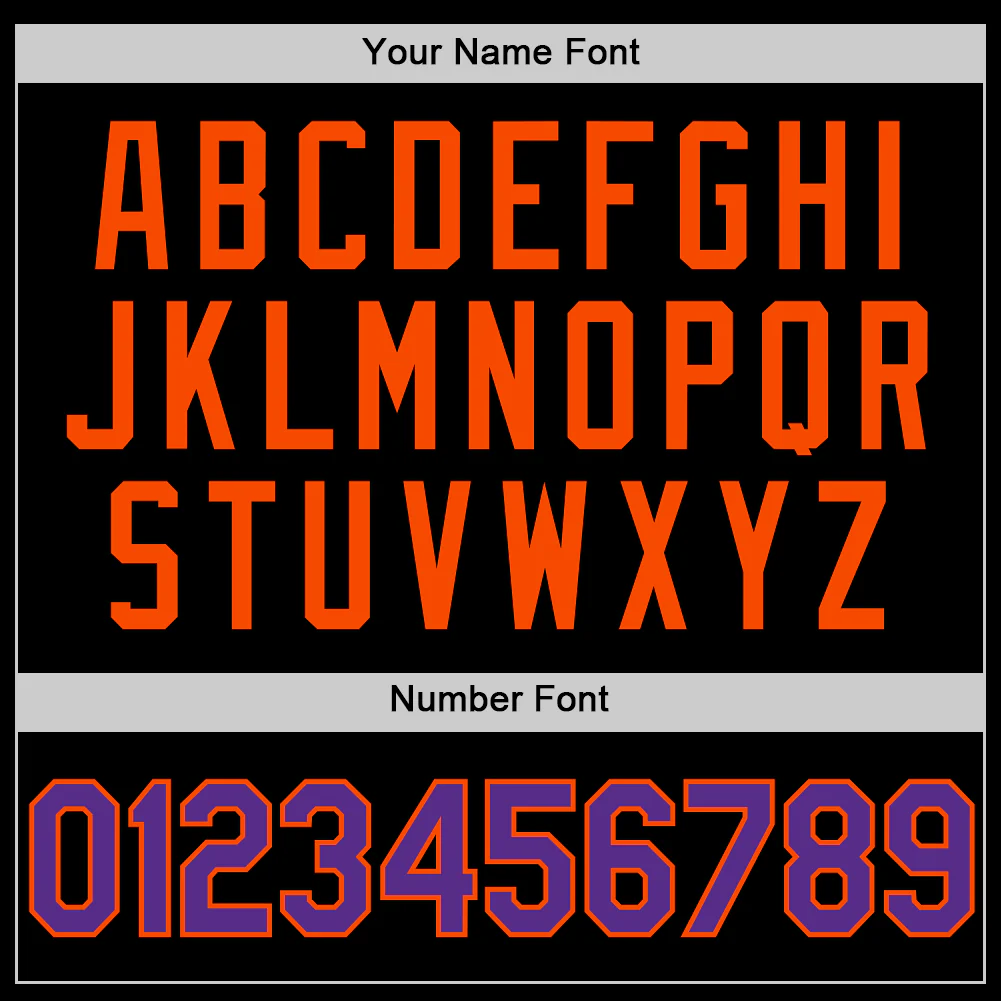 Custom Black Purple-Orange Authentic Throwback Basketball Jersey - Image 4