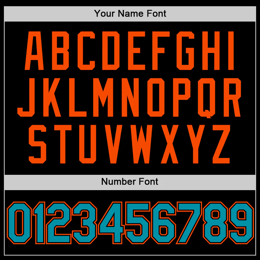 Custom Black Teal-Orange Authentic Throwback Basketball Jersey - Image 4