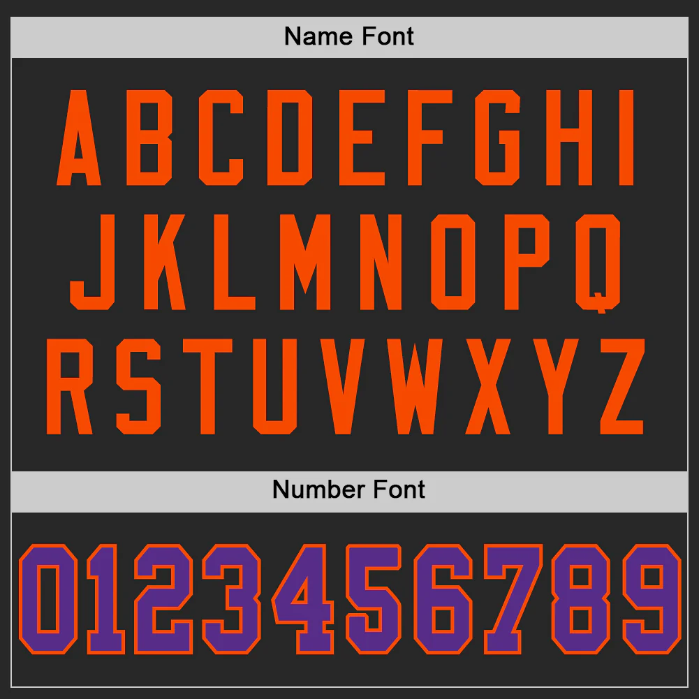 Custom Black Purple-Orange Mesh Authentic Football Jersey - Image 4