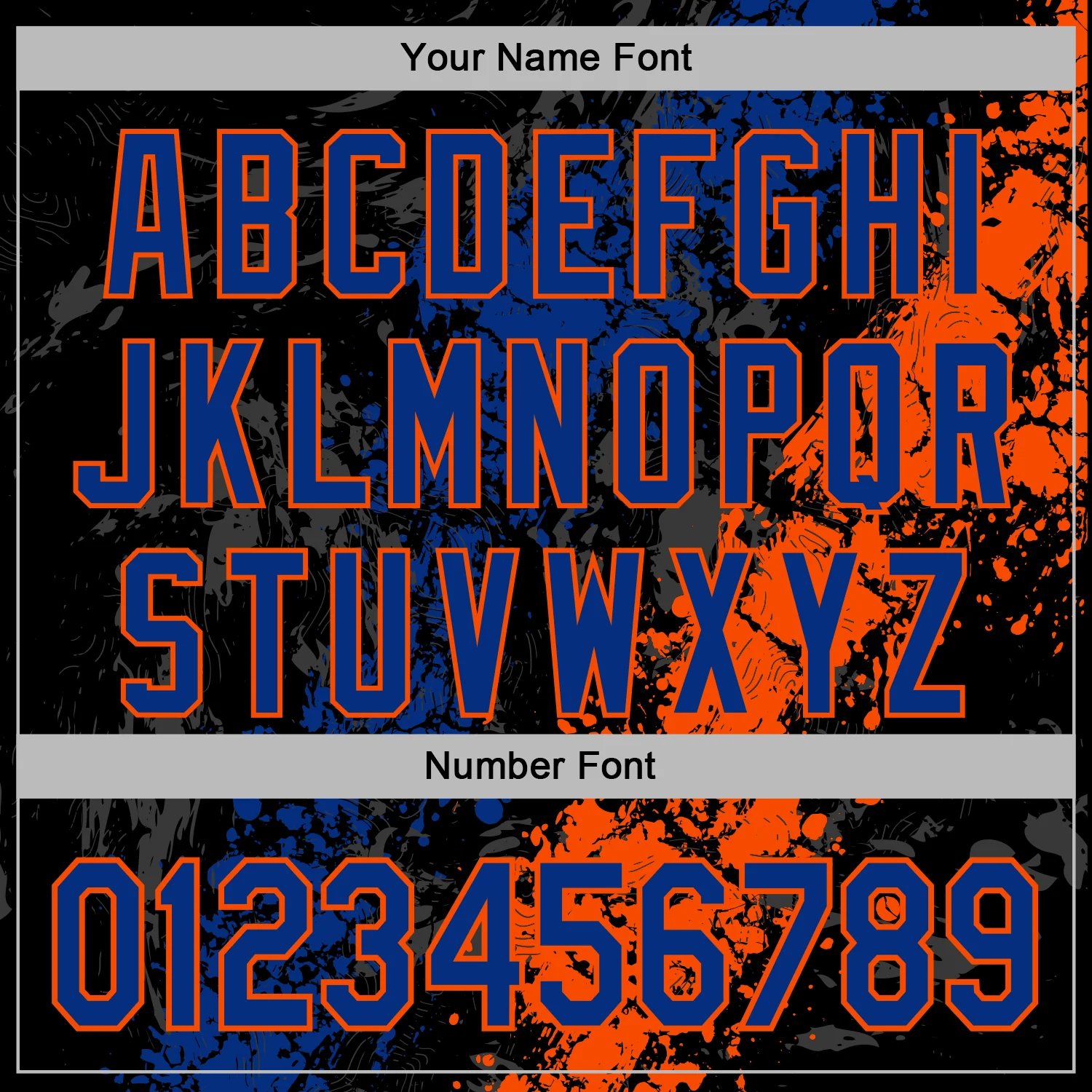 Custom Stitched Black Royal-Orange Splash Sports Pullover Sweatshirt Hoodie - Image 6