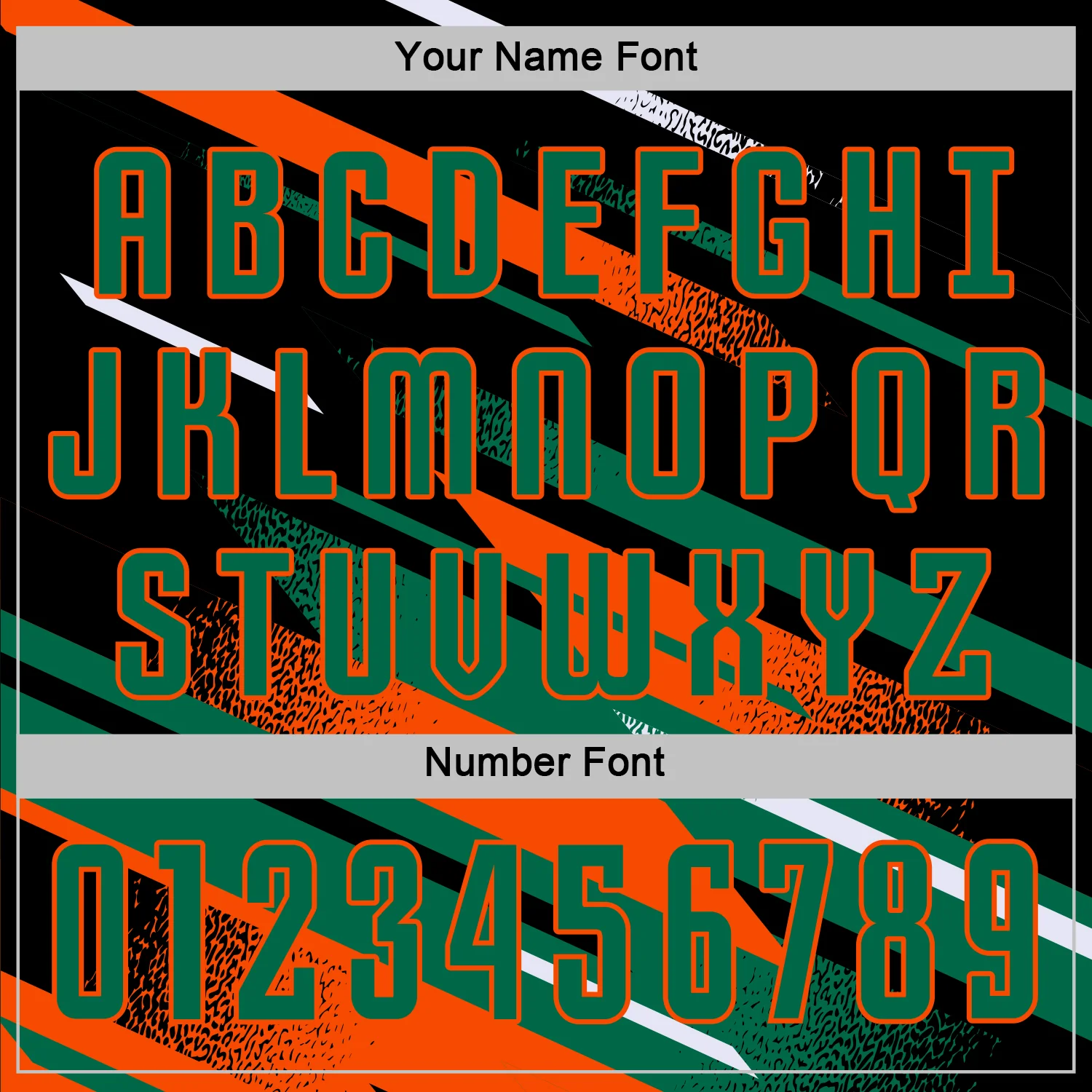 Custom Black Kelly Green Orange-White Grunge Stripe And Grainy Sports Sublimation Soccer Uniform Jersey - Image 6