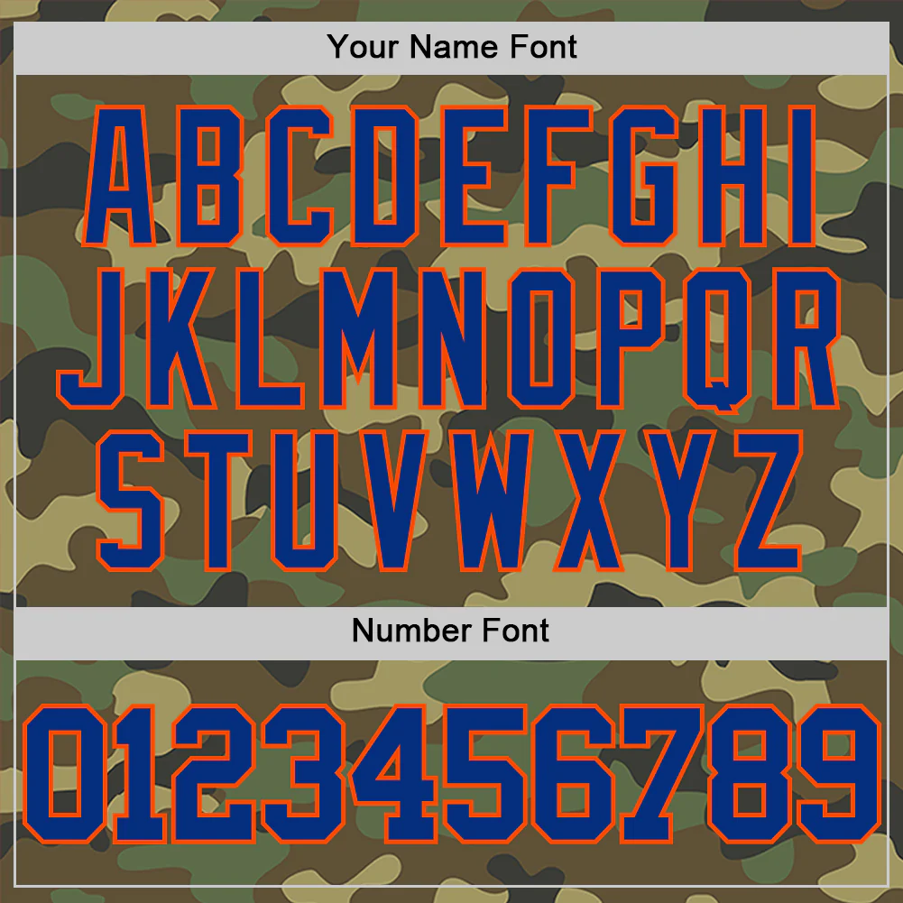Custom Camo Royal-Orange Authentic Salute To Service Basketball Jersey - Image 4