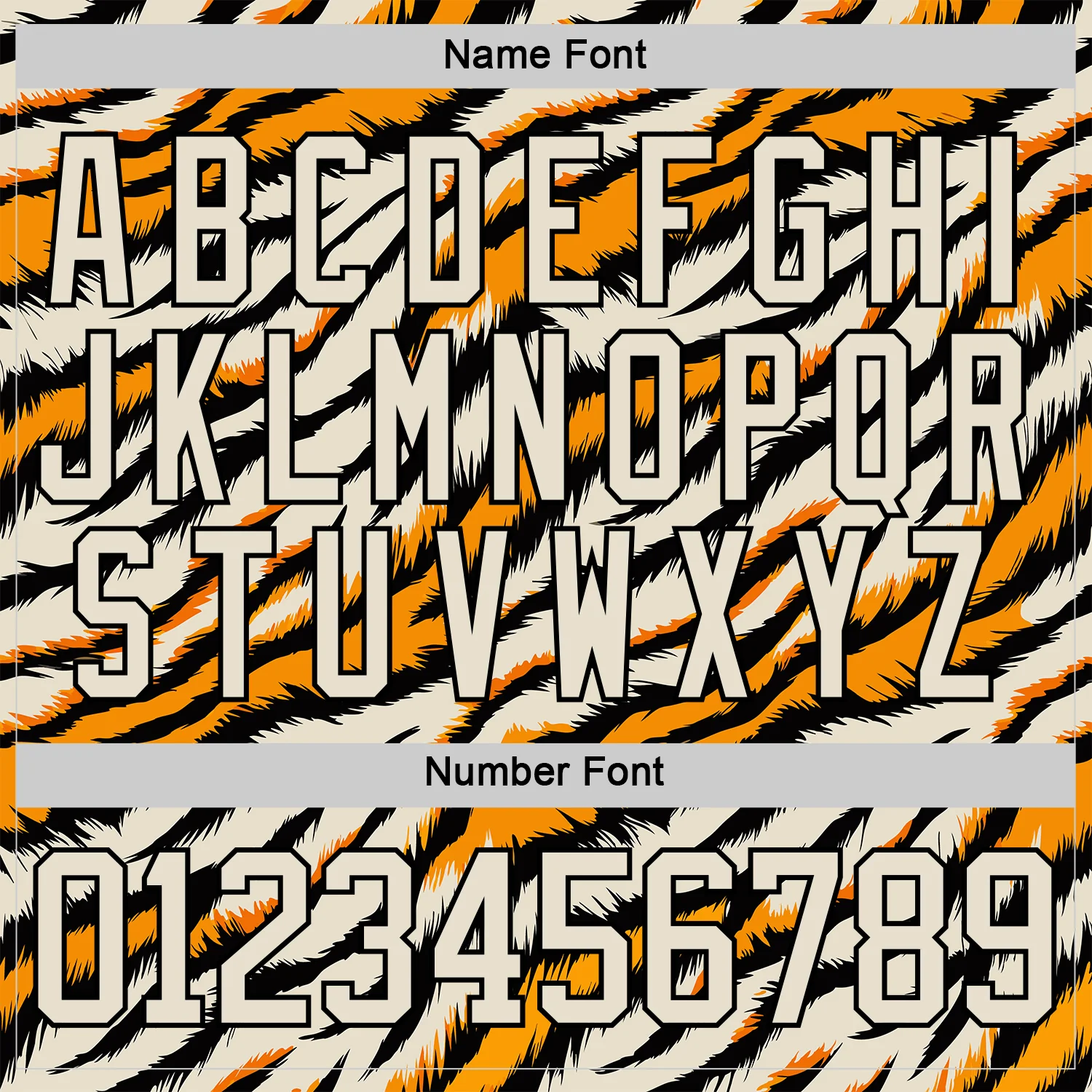 Custom Cream Orange-Black Tiger Stripes Print Hockey Lace Neck Jersey - Image 7