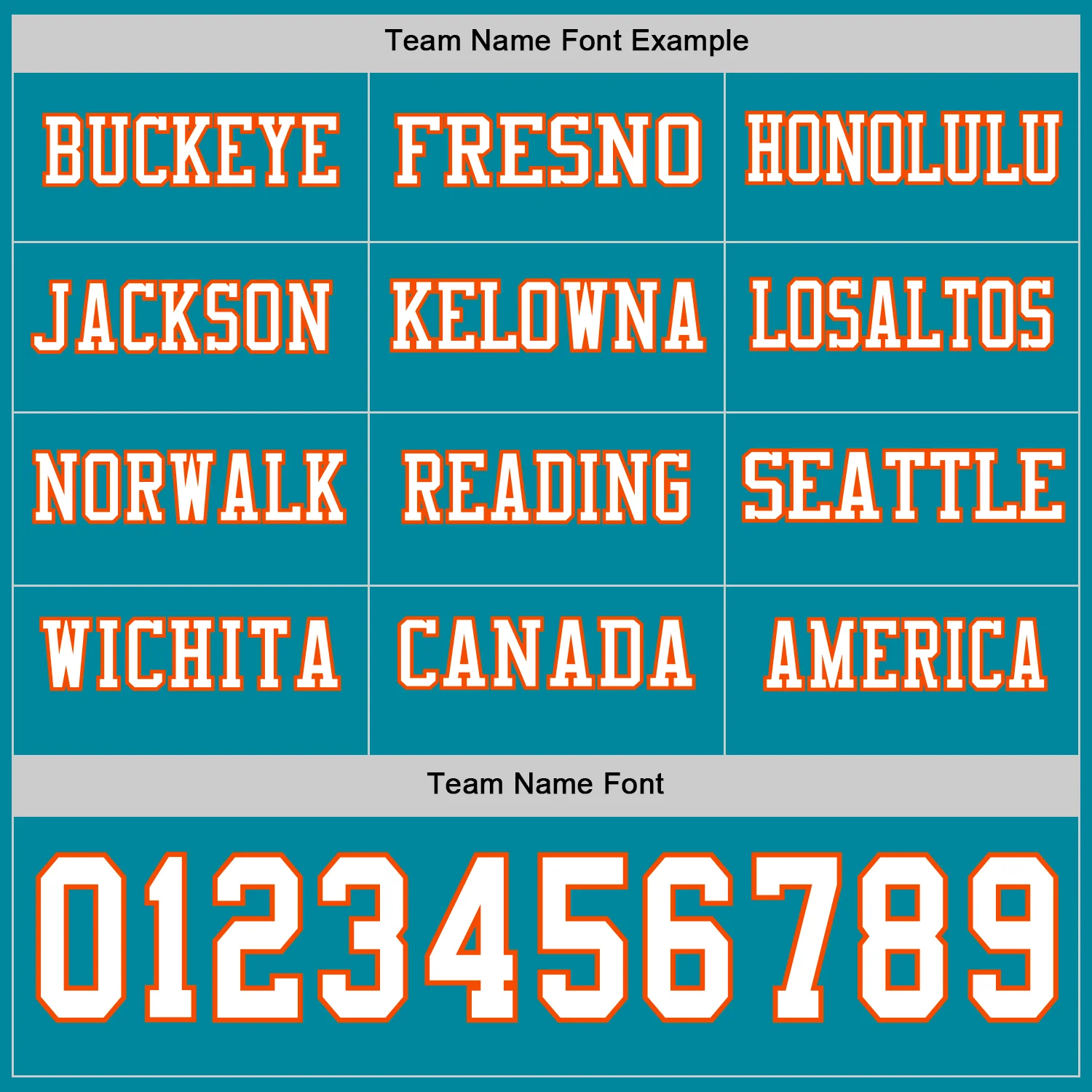 Custom Teal White-Orange Long Sleeve Authentic Football Jersey - Image 3