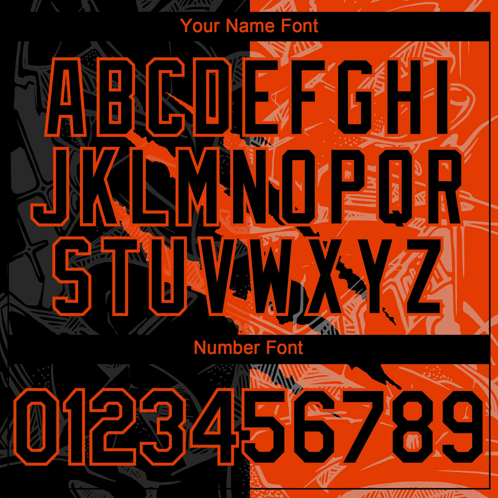 Custom Graffiti Pattern Black-Orange 3D Scratch Authentic Baseball Jersey - Image 5