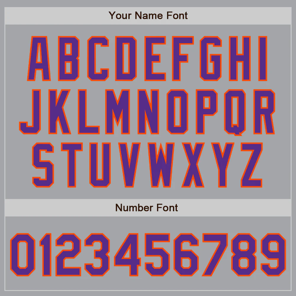 Custom Gray Purple-Orange Authentic Two Tone Baseball Jersey - Image 5