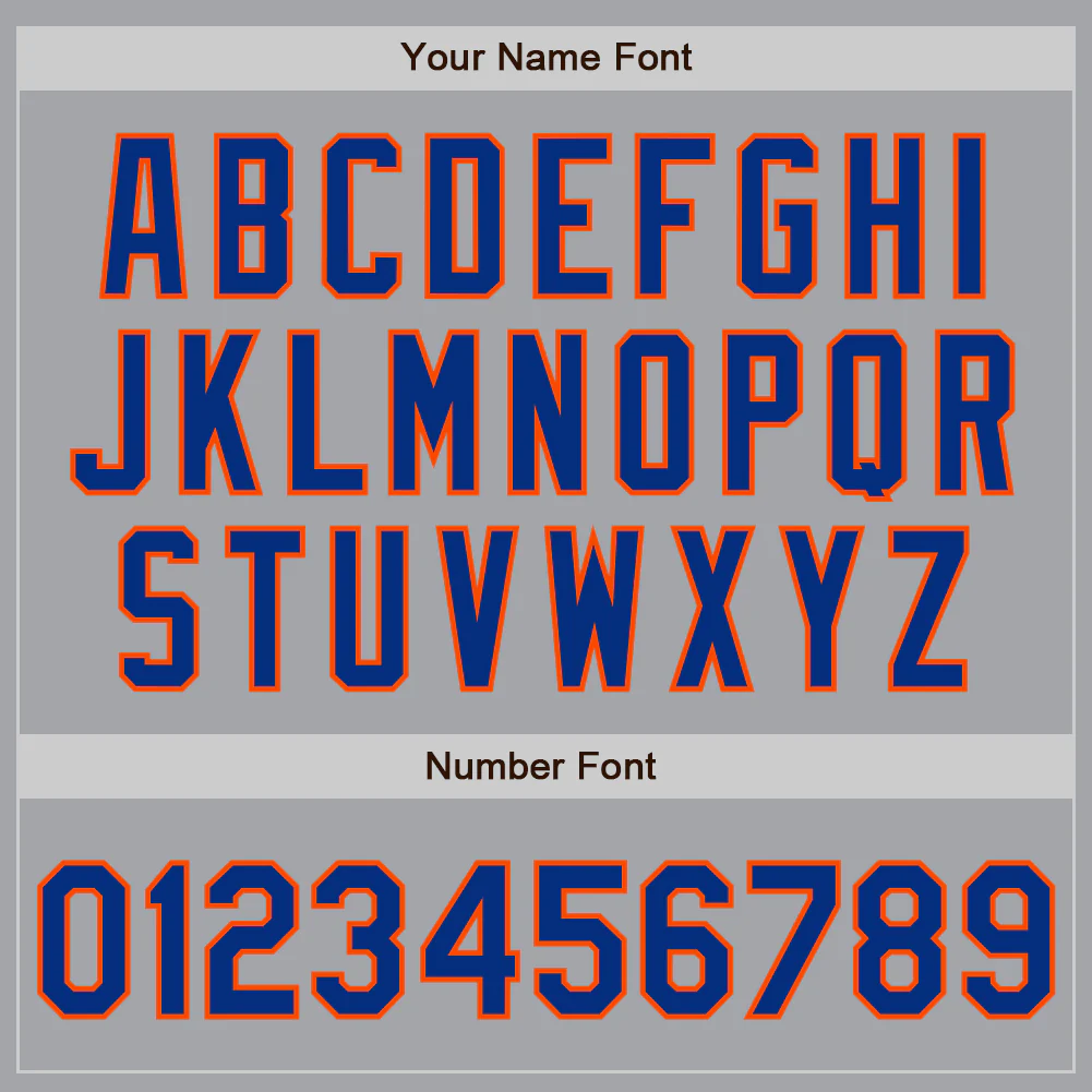 Custom Gray Royal-Orange Authentic Two Tone Baseball Jersey - Image 5
