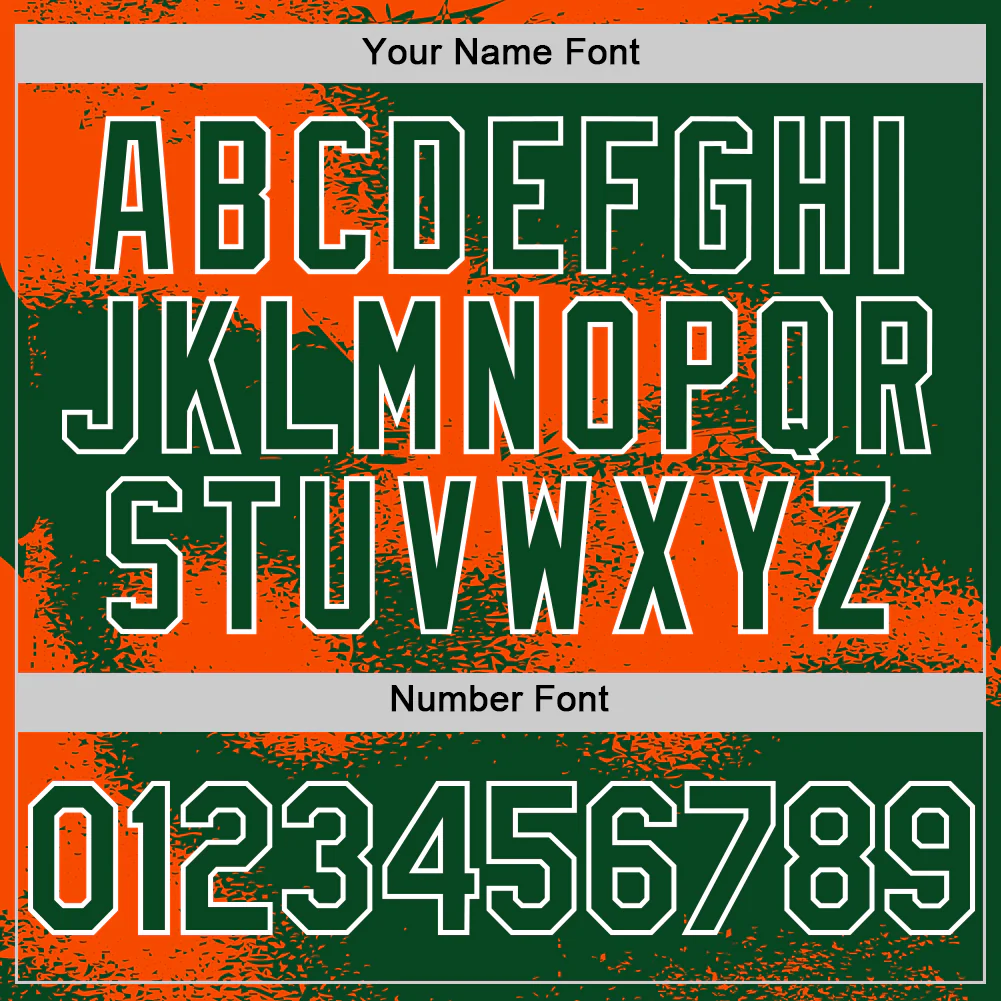 Custom Green Orange-White Abstract Color Blocks Fragment Pattern Bomber Full-Snap Varsity Letterman Hoodie Jacket - Image 6