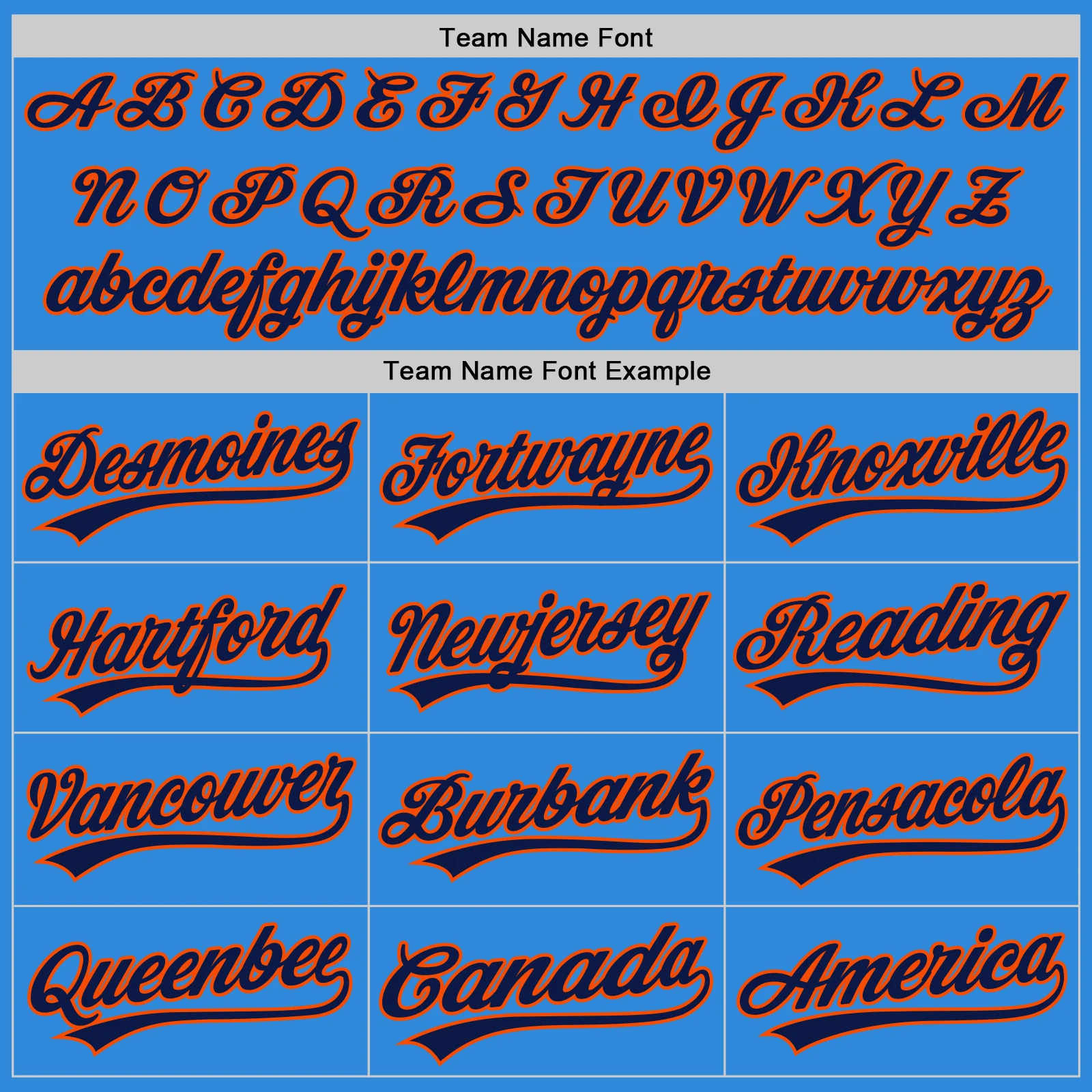 Custom Stitched Powder Blue Navy-Orange Baseball Pullover Sweatshirt Hoodie - Image 3