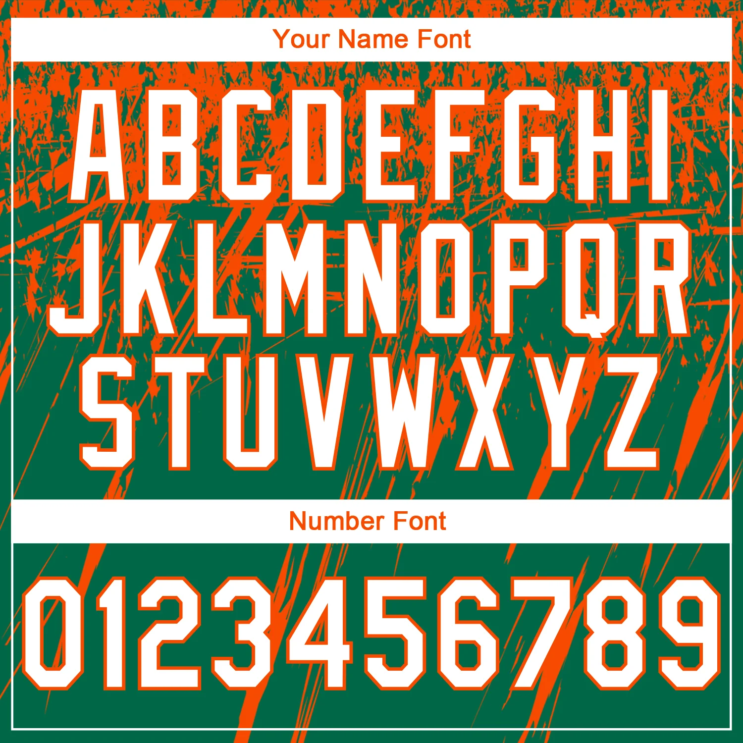 Custom Stitched Kelly Green White-Orange 3D Pattern Design Splash Grunge Art Sports Pullover Sweatshirt Hoodie - Image 4