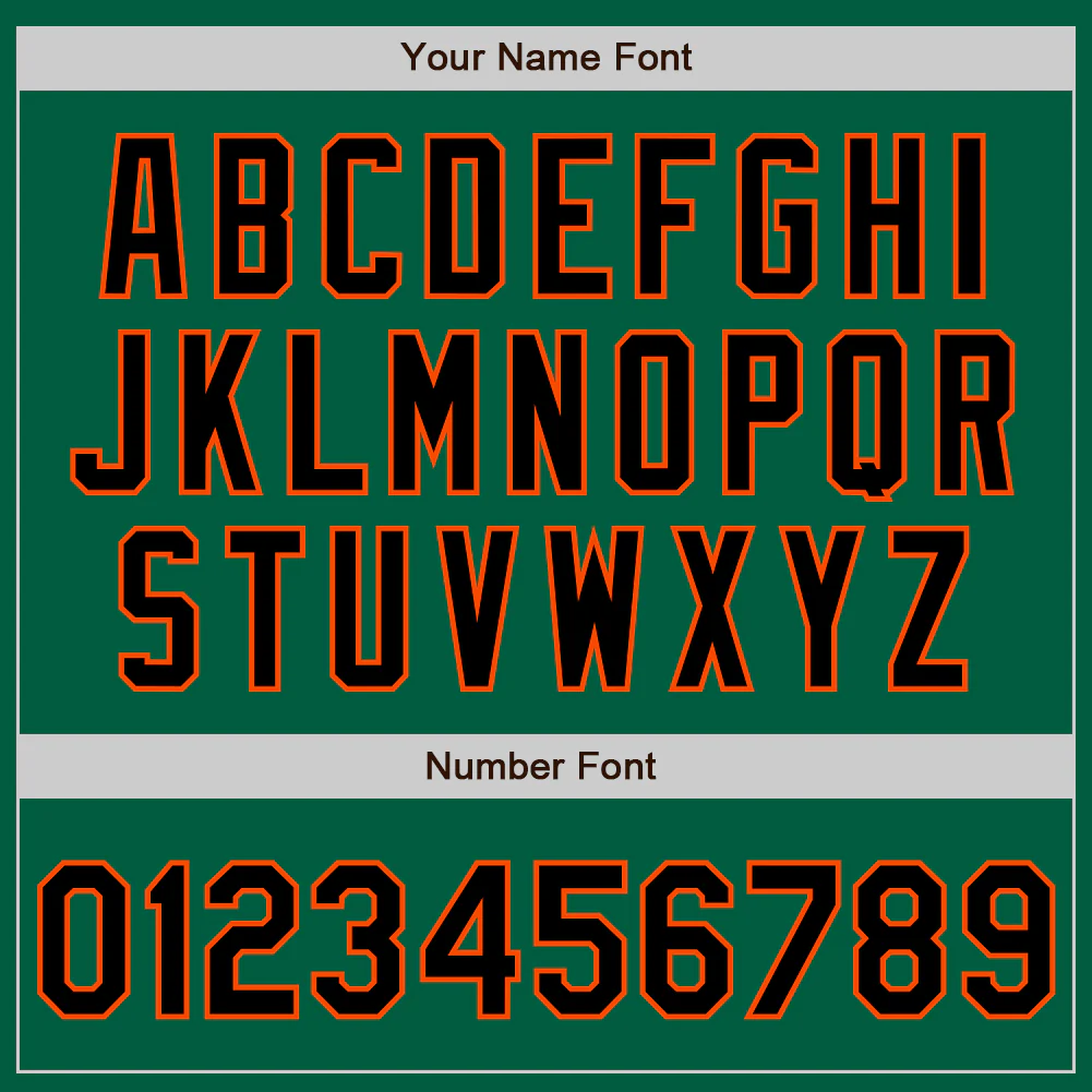 Custom Kelly Green Black-Orange Authentic Baseball Jersey - Image 8