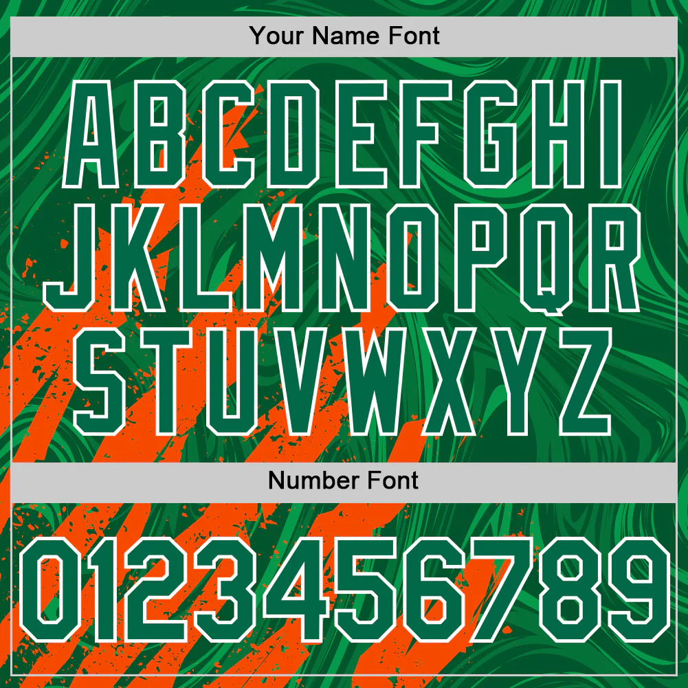 Custom Kelly Green Orange-White Splash Bomber Full-Snap Varsity Letterman Hoodie Jacket - Image 6