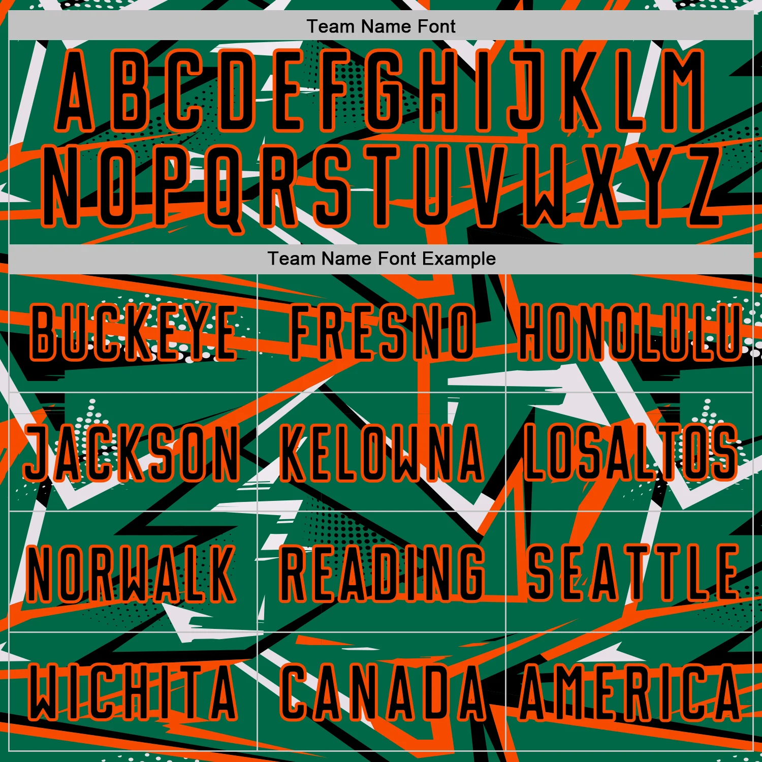 Custom Kelly Green Black Orange-White Abstract Geometric Stripes Sports Sublimation Soccer Uniform Jersey - Image 5