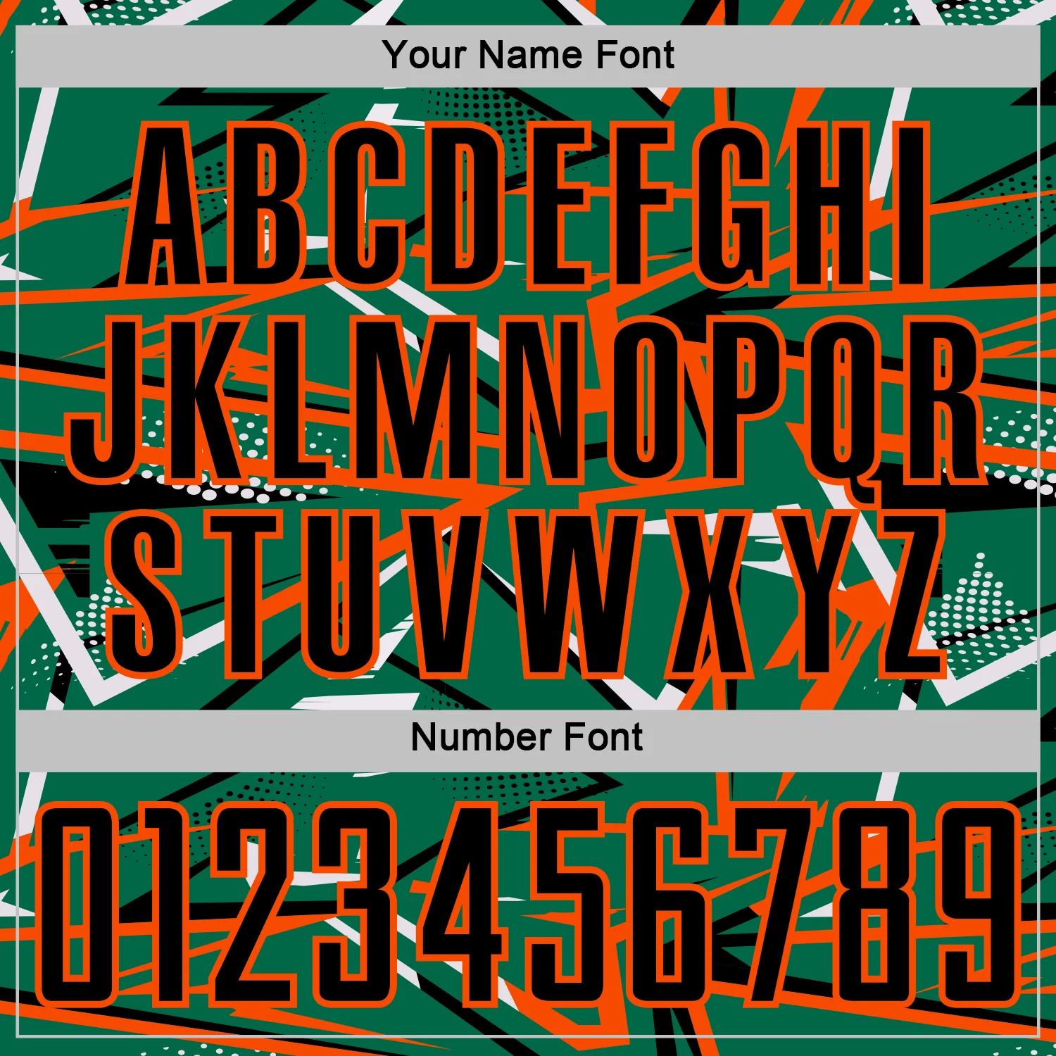 Custom Kelly Green Black Orange-White Abstract Geometric Stripes Sports Sublimation Soccer Uniform Jersey - Image 6