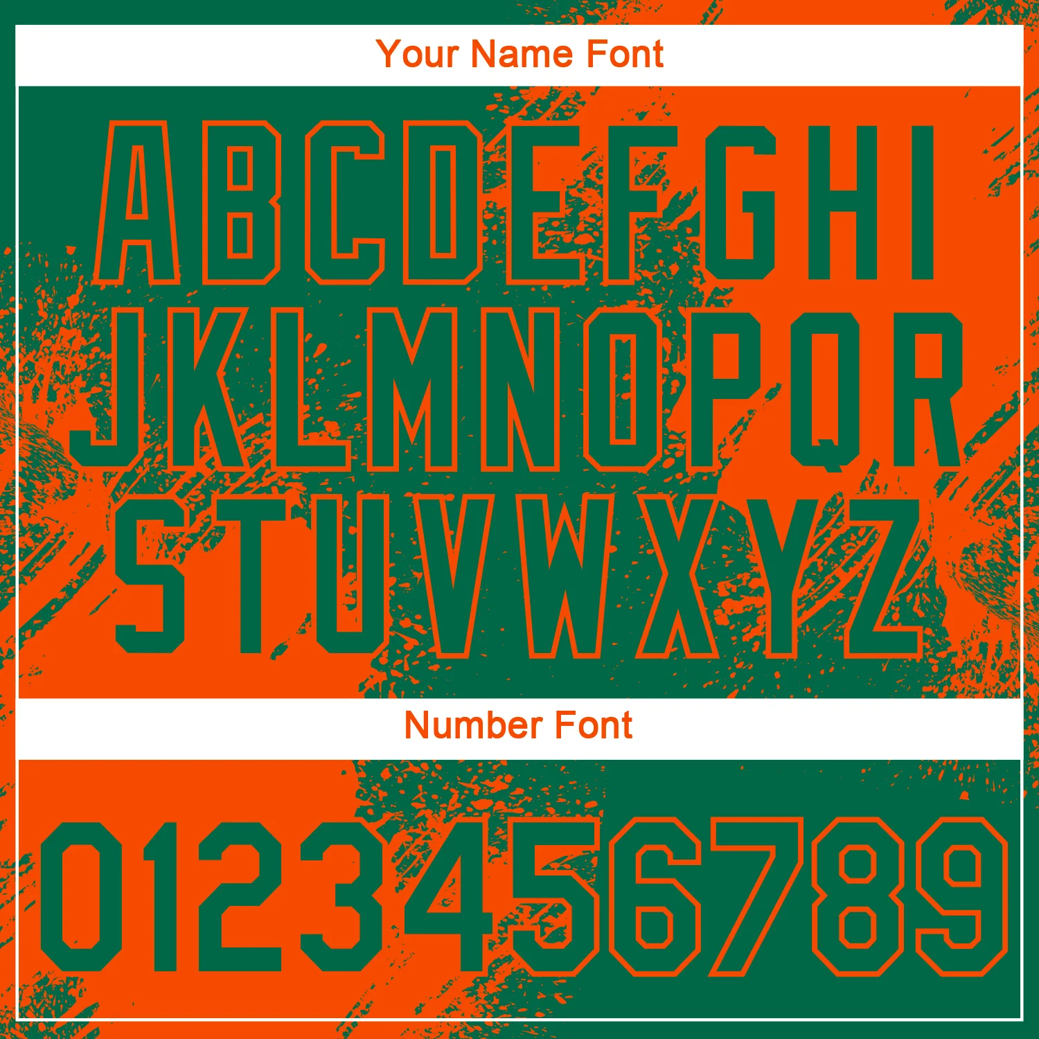Custom Kelly Green Orange 3D Pattern Design Abstract Brush Stroke Performance T-Shirt - Image 4