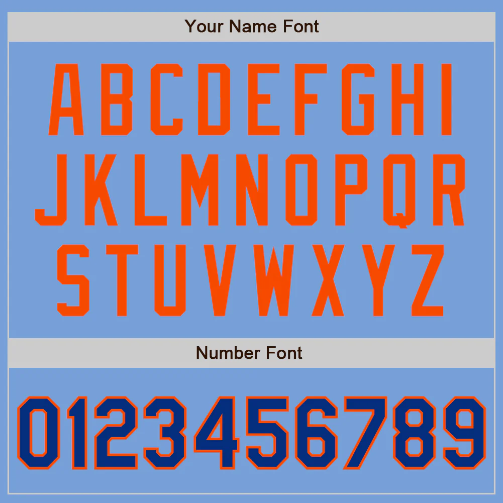 Custom Light Blue Royal-Orange Authentic Two Tone Baseball Jersey - Image 5