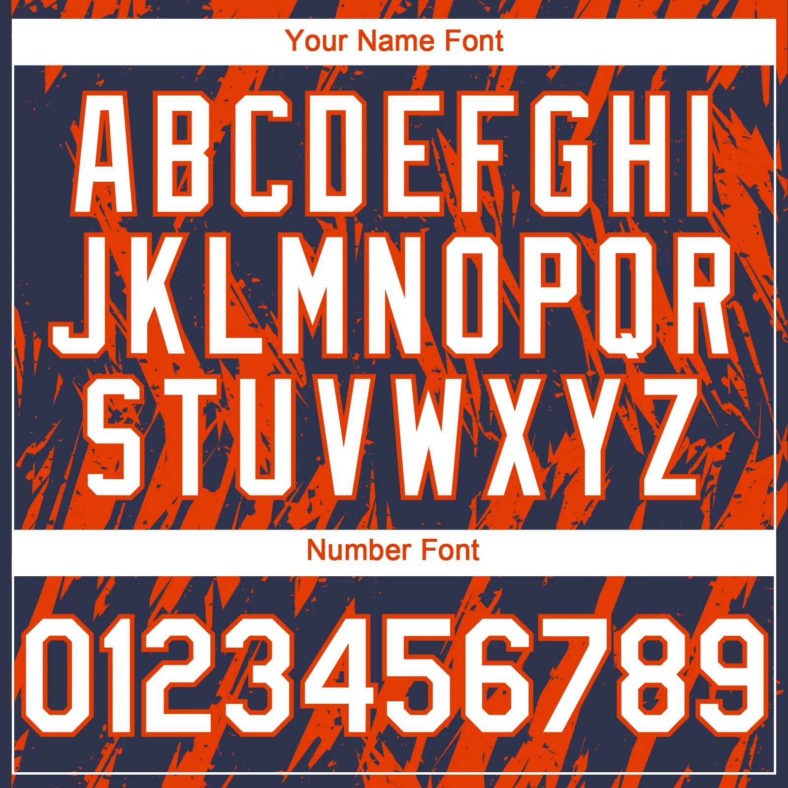 Custom Navy White-Orange Splatter Torn Sharp Brush Stroke Authentic Baseball Jersey - Image 5