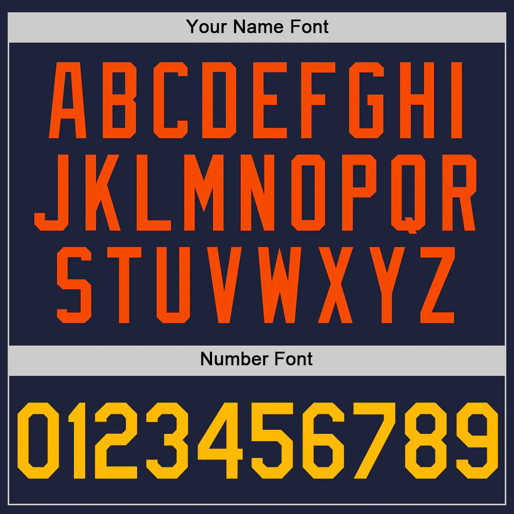 Custom Navy Gold-Orange Authentic Throwback Basketball Jersey - Image 4