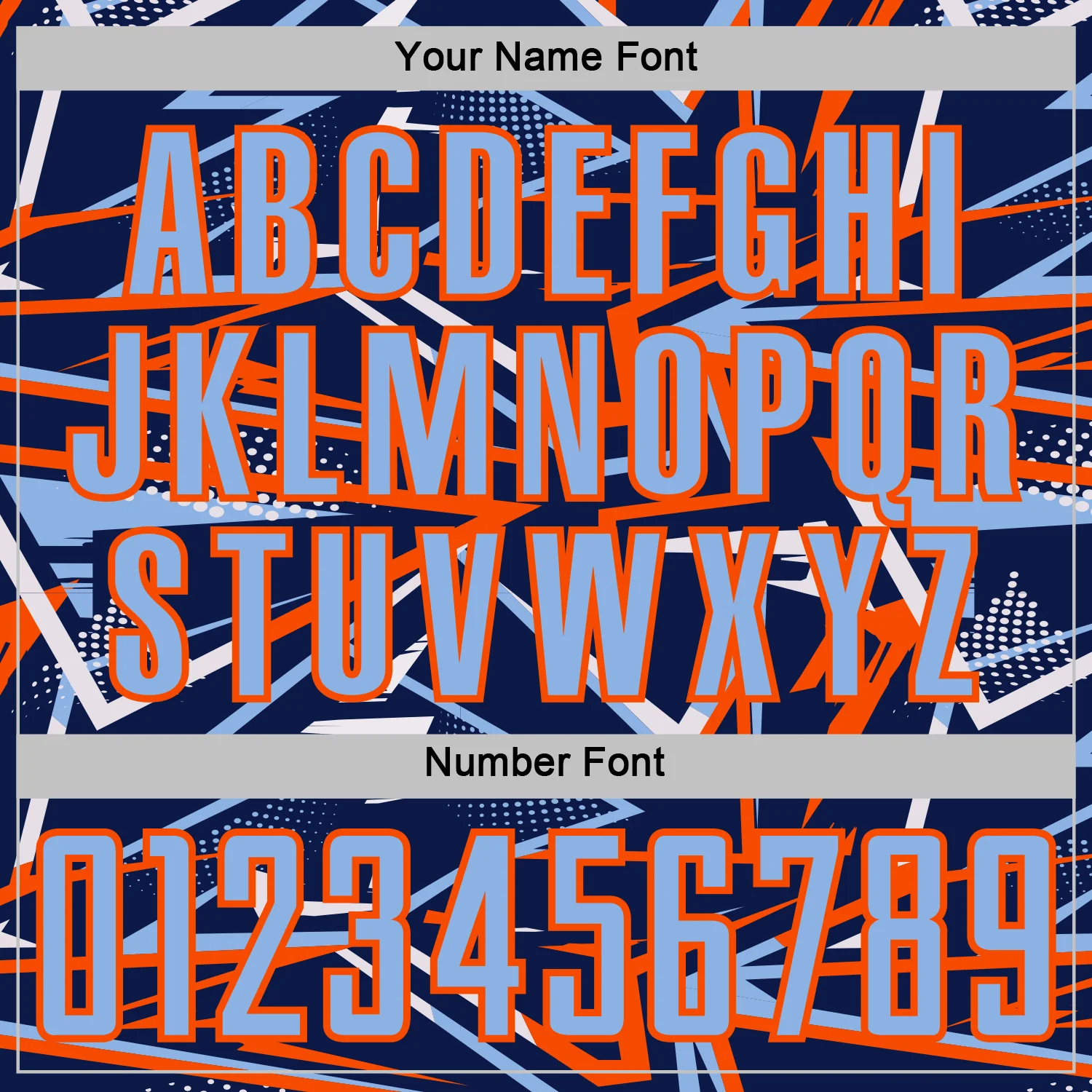Custom Navy Light Blue Orange-White Abstract Geometric Stripes Sports Sublimation Soccer Uniform Jersey - Image 6