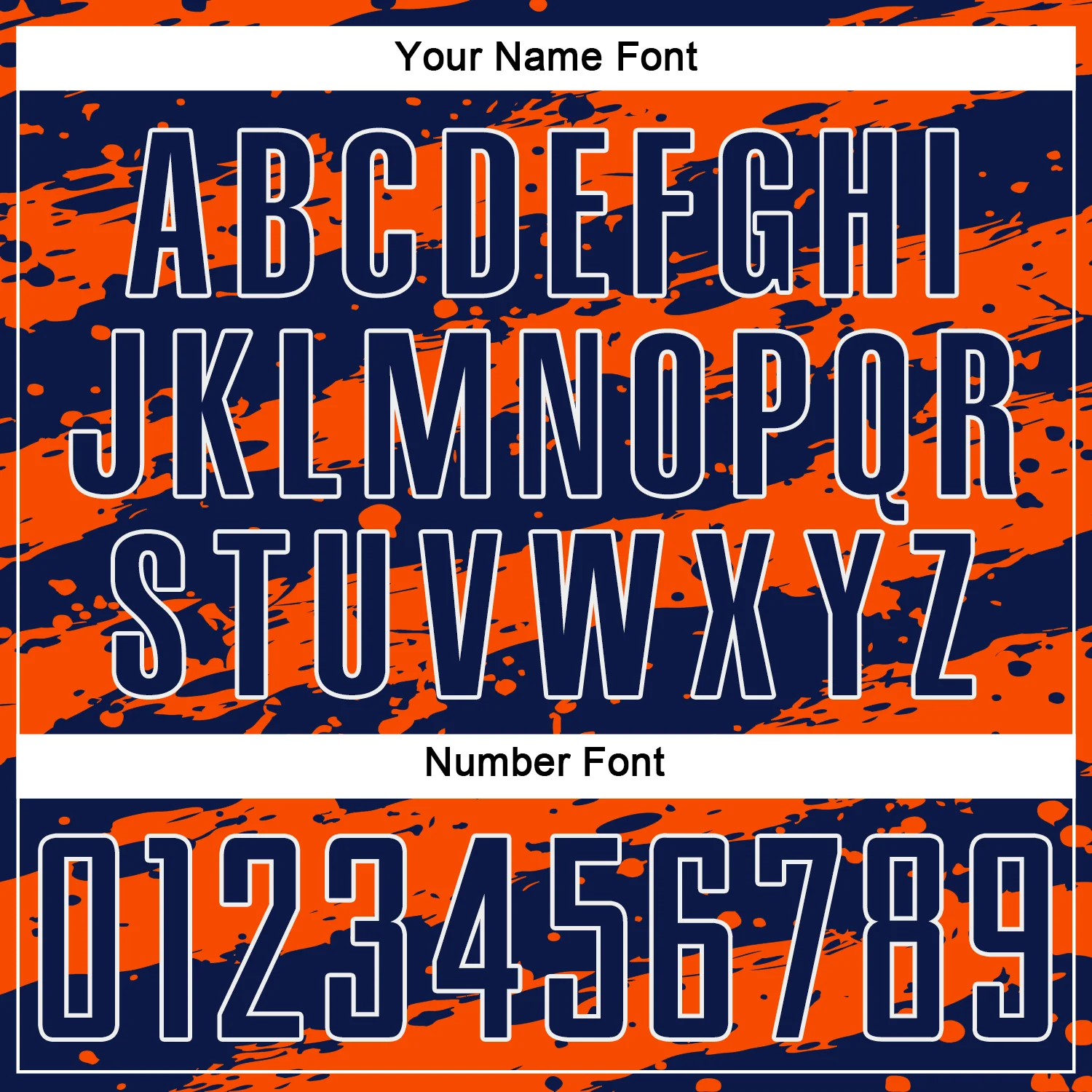 Custom Navy Orange-White Splash Sublimation Soccer Uniform Jersey - Image 6