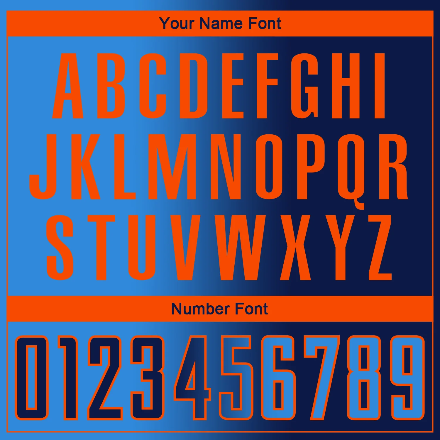 Custom Navy Powder Blue-Orange Sublimation Gradient Fashion Soccer Uniform Jersey - Image 6