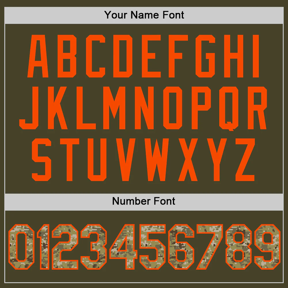 Custom Olive Camo Orange-Black Authentic Throwback Salute To Service Basketball Jersey - Image 4