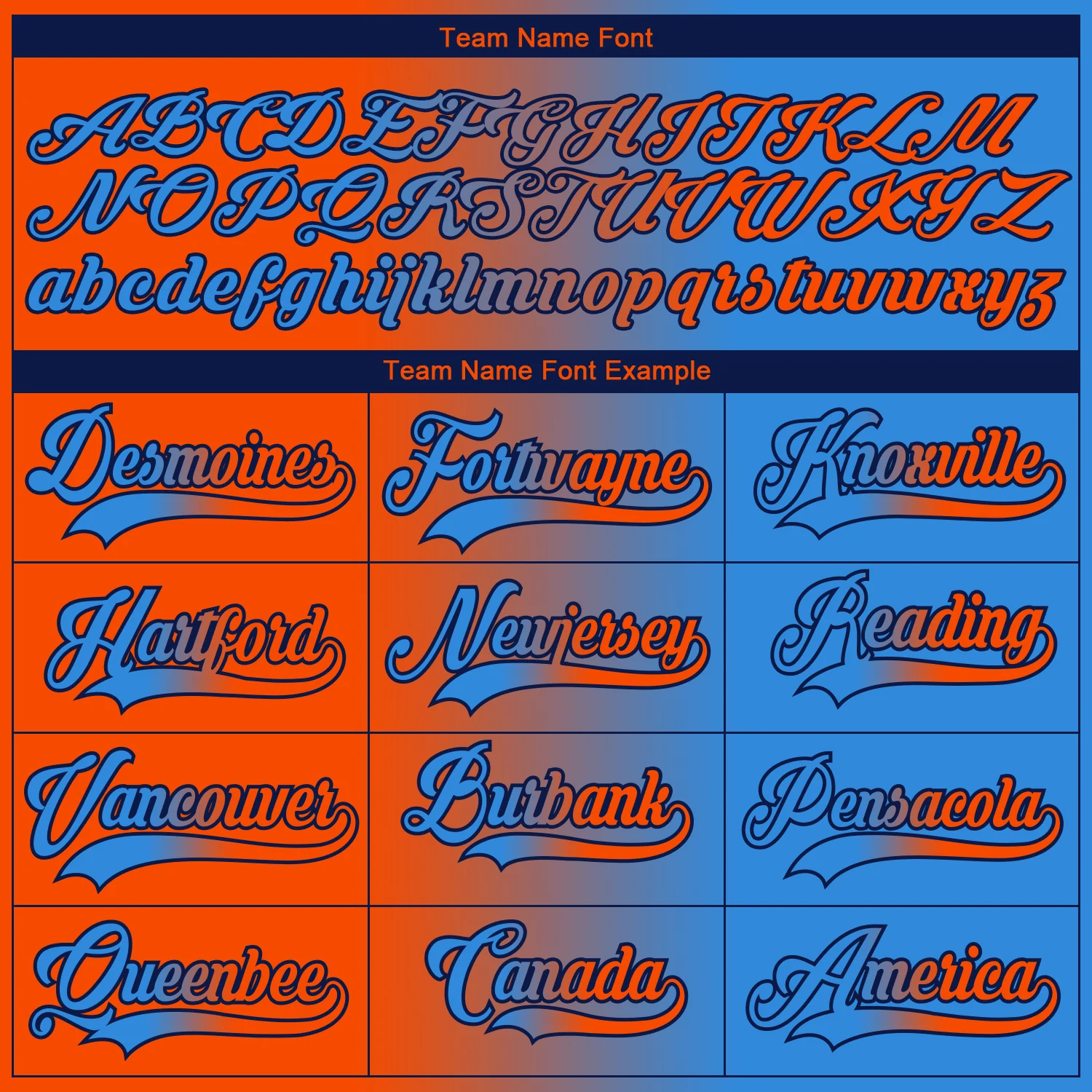 Custom Powder Blue Orange-Navy Gradient Fashion Hockey Lace Neck Jersey - Image 6