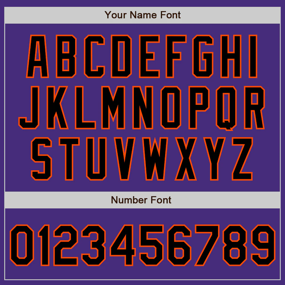 Custom Purple Black-Orange Authentic Baseball Jersey - Image 4