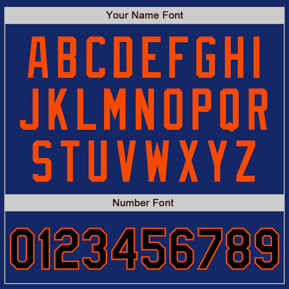 Custom Royal Black-Orange Authentic Two Tone Baseball Jersey - Image 5