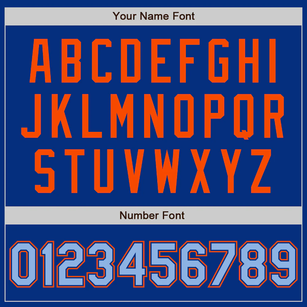 Custom Royal Light Blue-Orange Authentic Baseball Jersey - Image 8