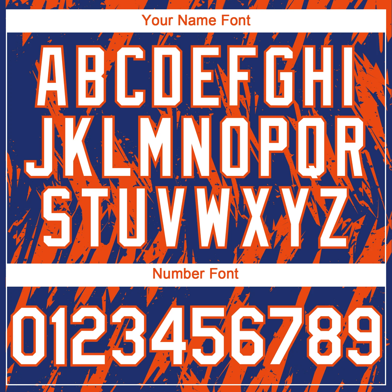 Custom Royal White-Orange Splatter Torn Sharp Brush Stroke Authentic Baseball Jersey - Image 5