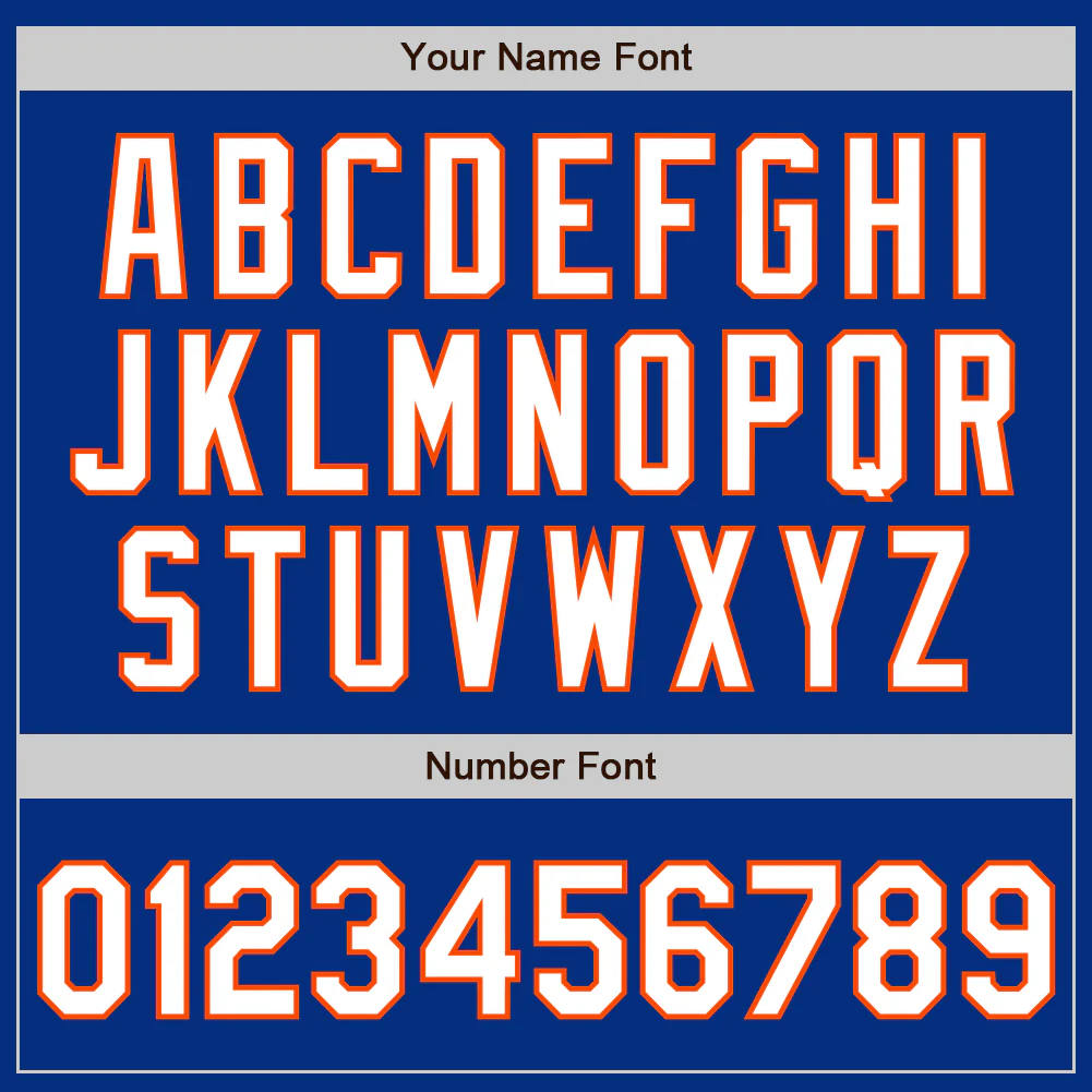 Custom Royal White-Orange Authentic Baseball Jersey - Image 8