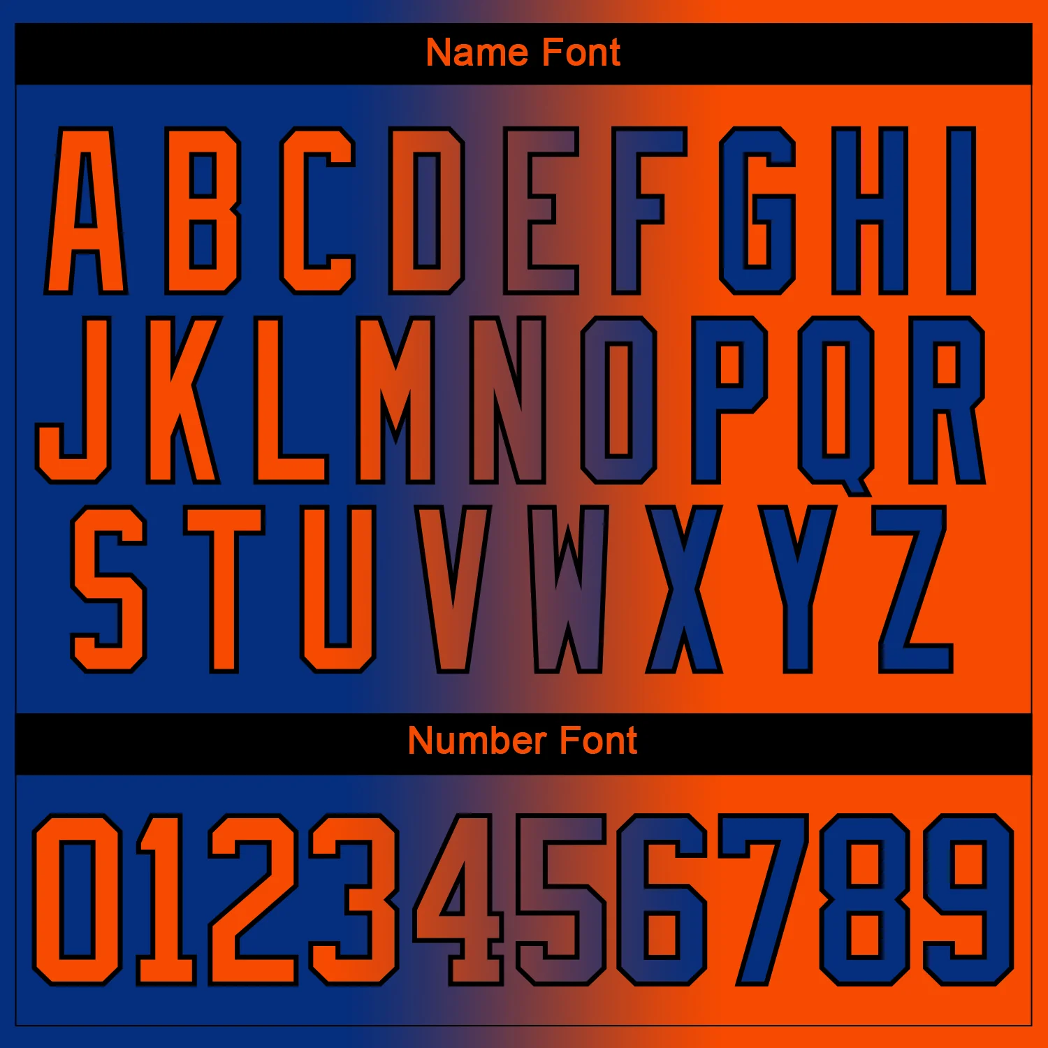 Custom Royal Orange-Black Gradient Fashion Hockey Lace Neck Jersey - Image 7