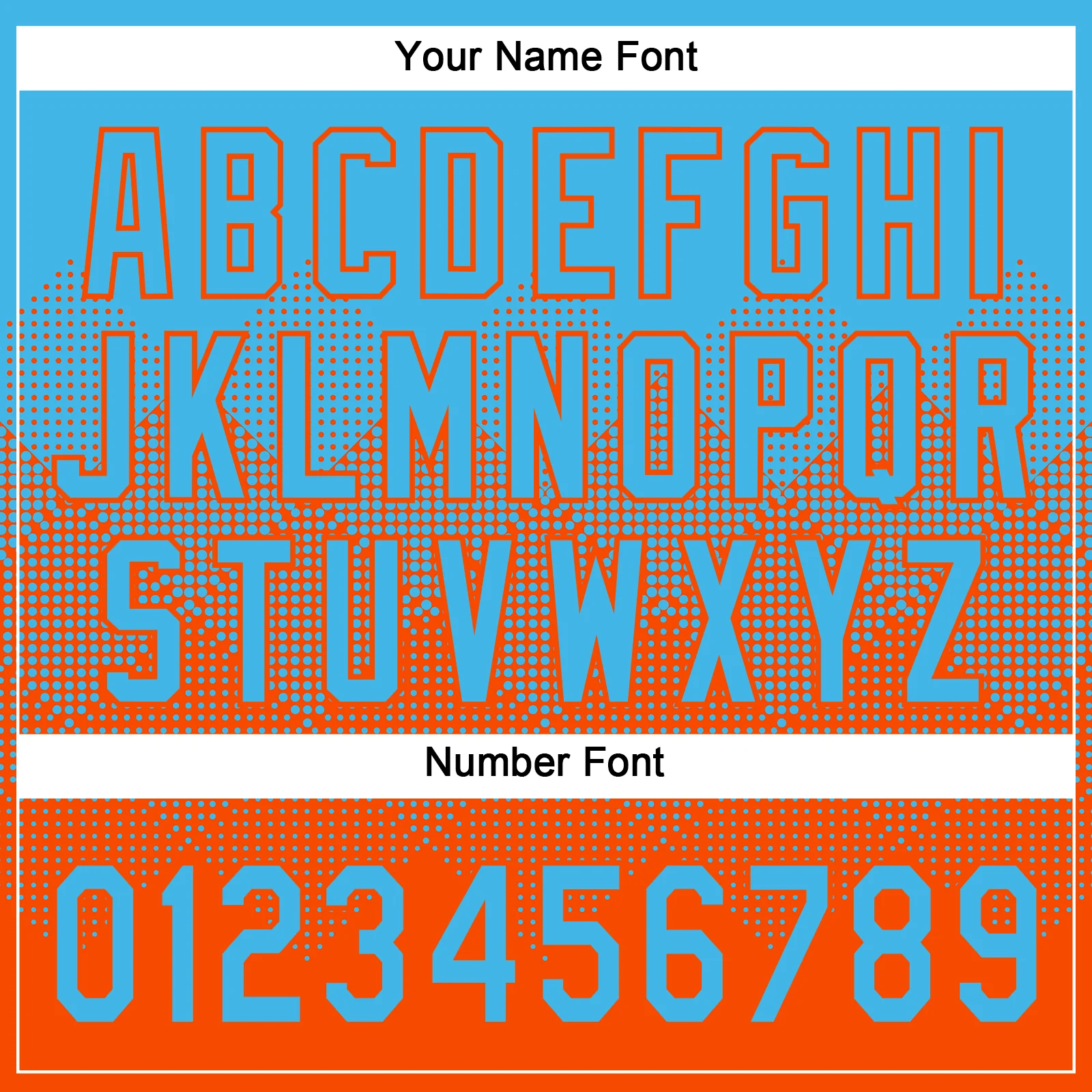 Custom Sky Blue Orange 3D Gradient Square Shape Two-Button Unisex Softball Jersey - Image 5