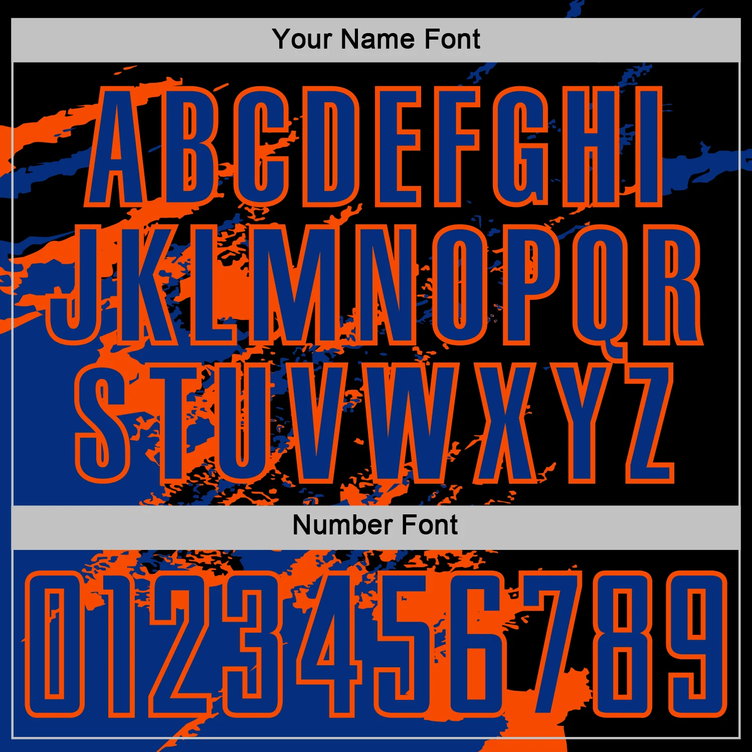 Custom Black Royal-Orange Abstract Fragment Art Splash Sports Sublimation Soccer Uniform Jersey - Image 6