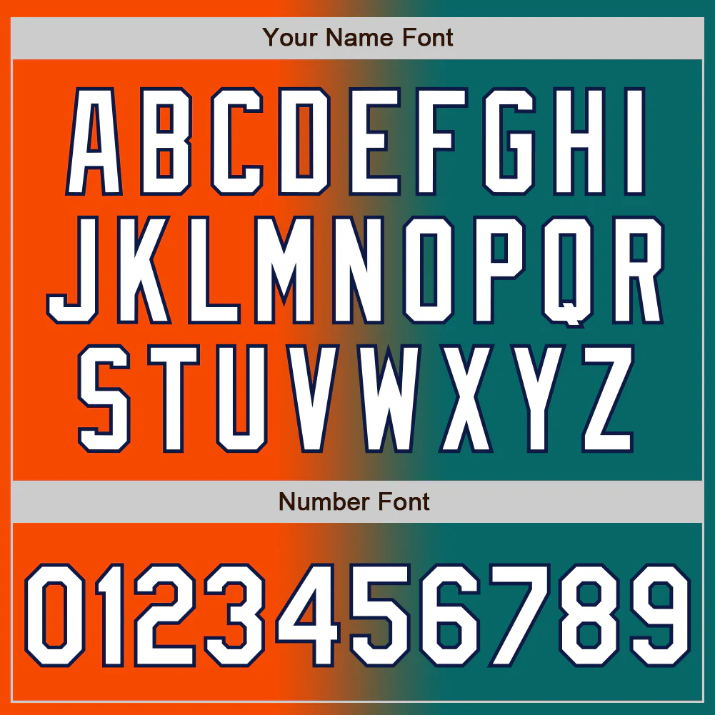 Custom Teal White Orange-Navy Authentic Gradient Fashion Baseball Jersey - Image 5