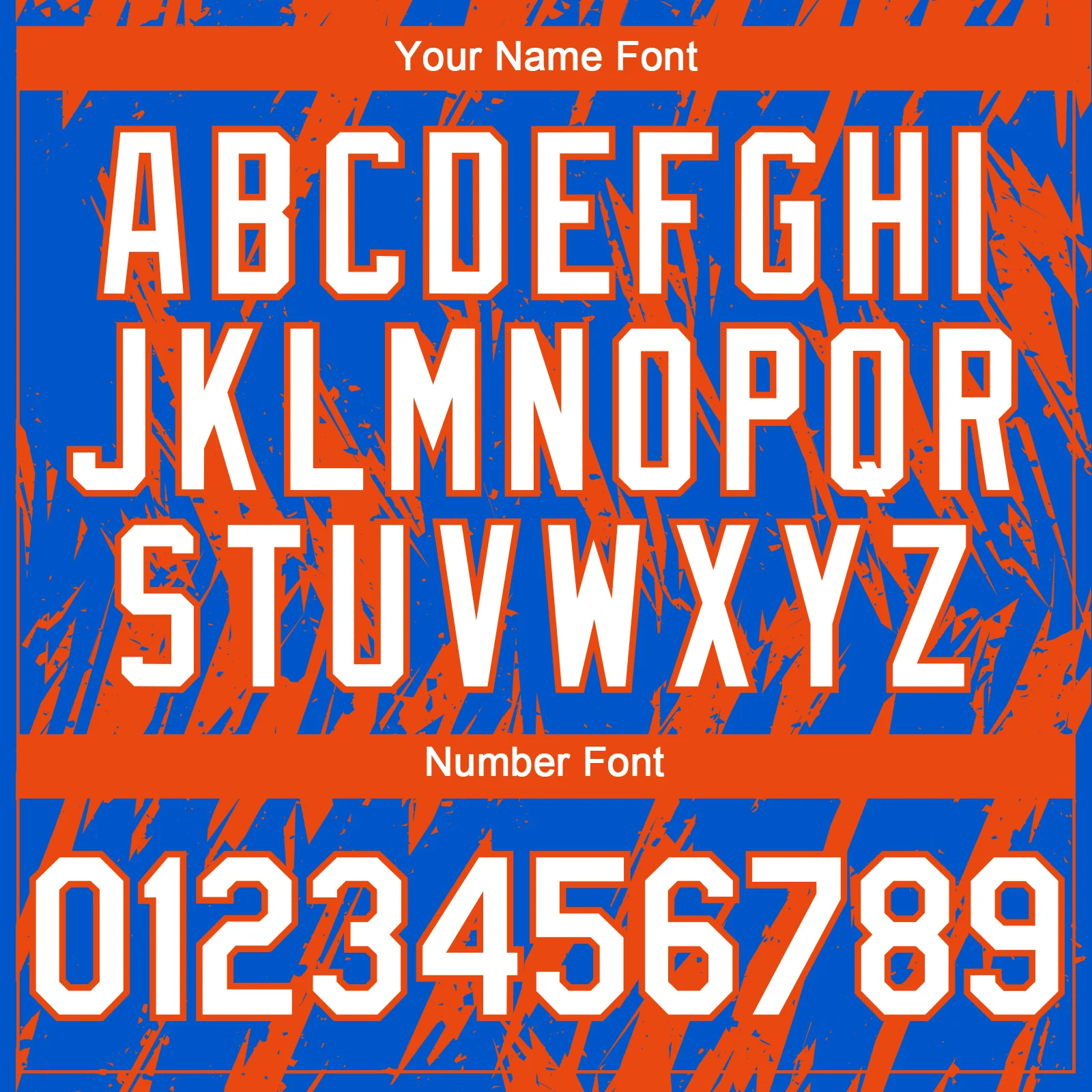 Custom Thunder Blue White-Orange Splatter Torn Sharp Brush Stroke Authentic Baseball Jersey - Image 5