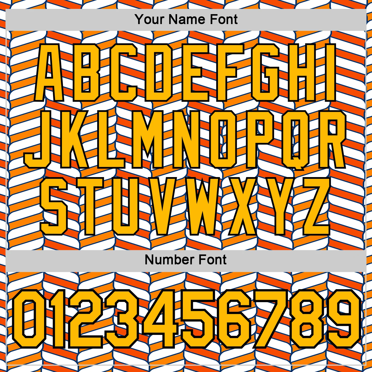 Custom White Gold Orange US Navy Blue-Black 3D Esports Performance T-Shirt - Image 4